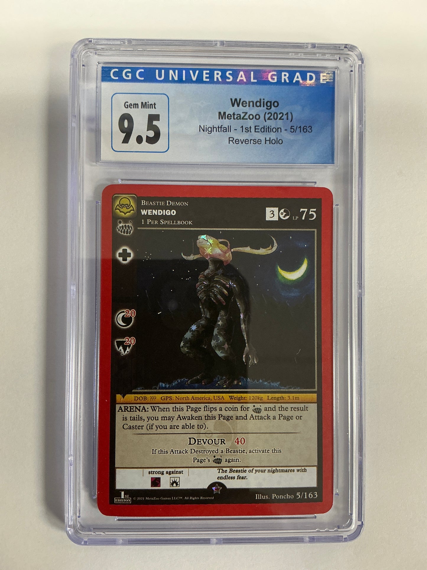 Wendigo 5/163 Reverse Holo MetaZoo Card