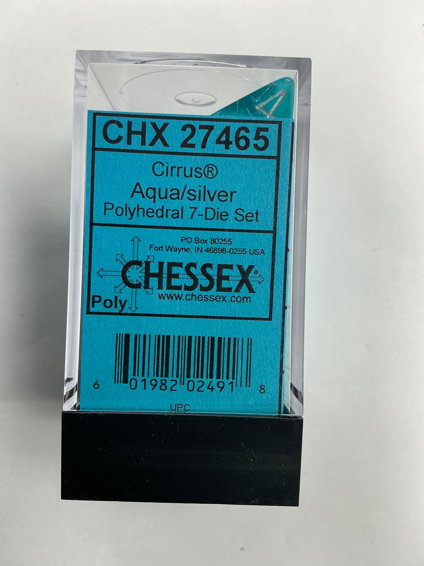 Chessex Aqua/Silver 7 dice