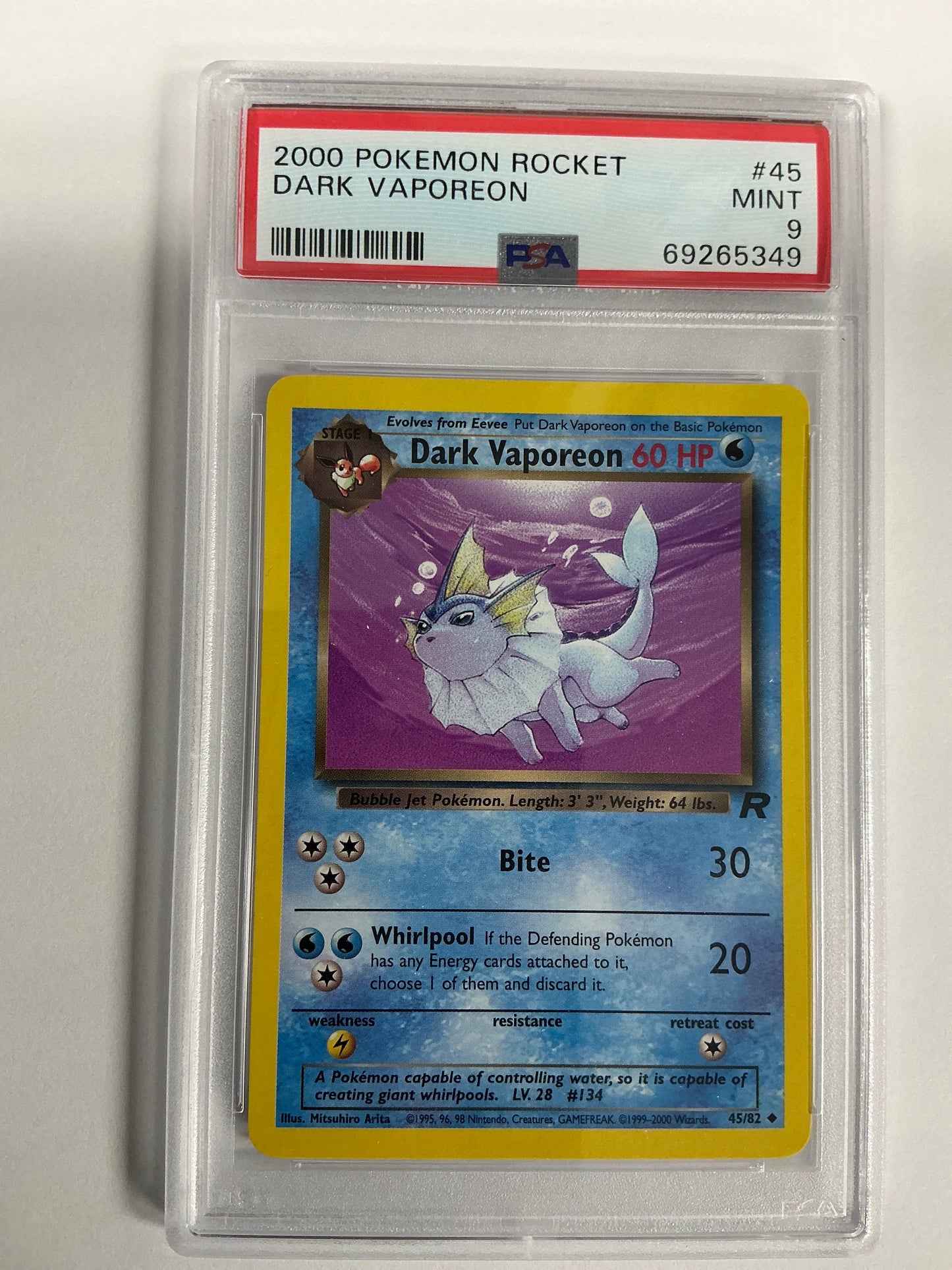 Dark Vaporeon 45/82 Pokémon Card
