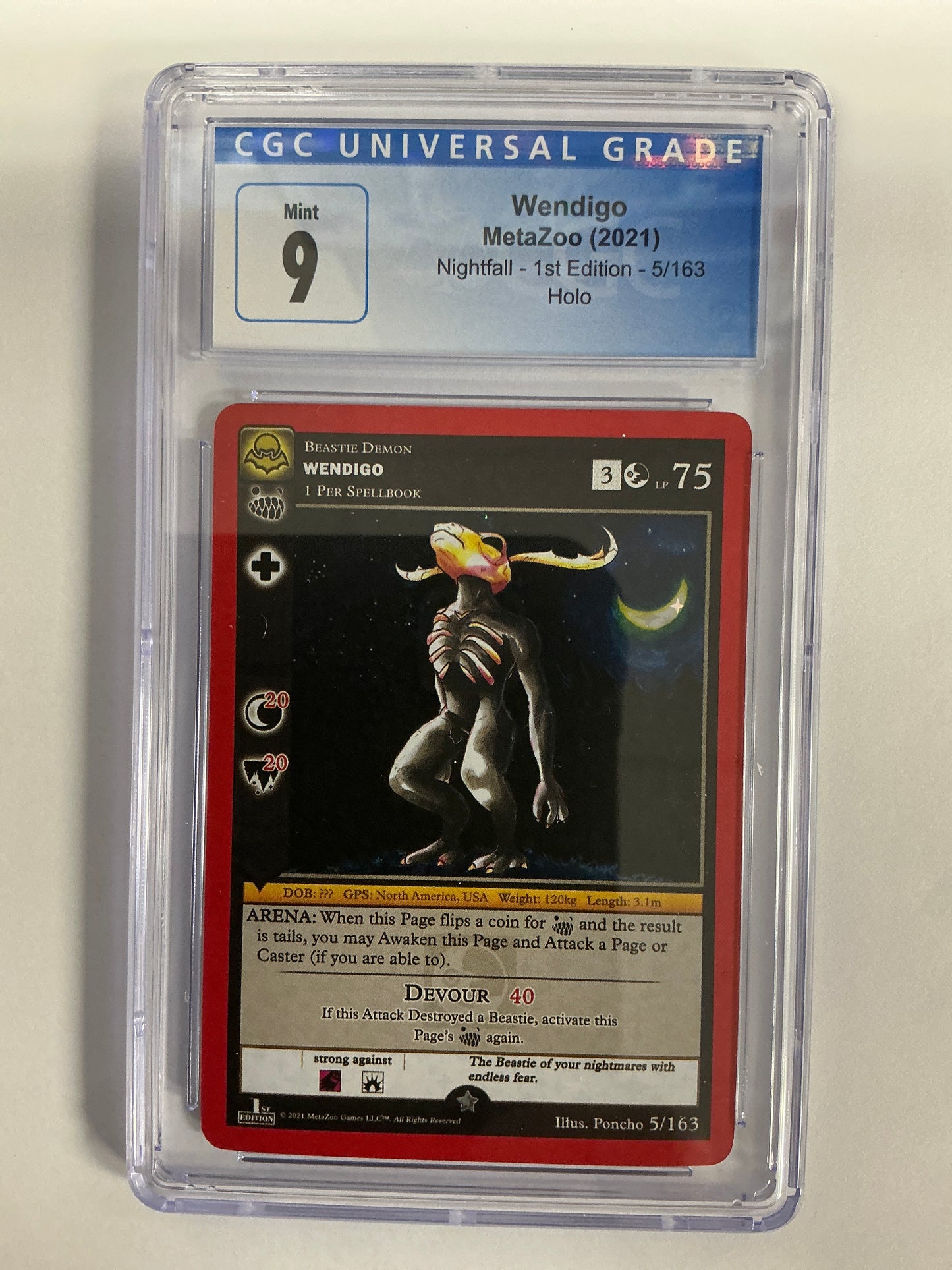 Wendigo 5/163 Holo MetaZoo Card