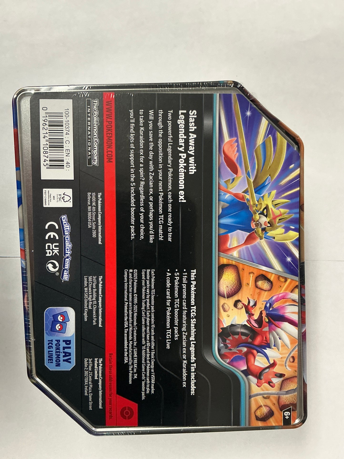 Pokémon slash in legends tin