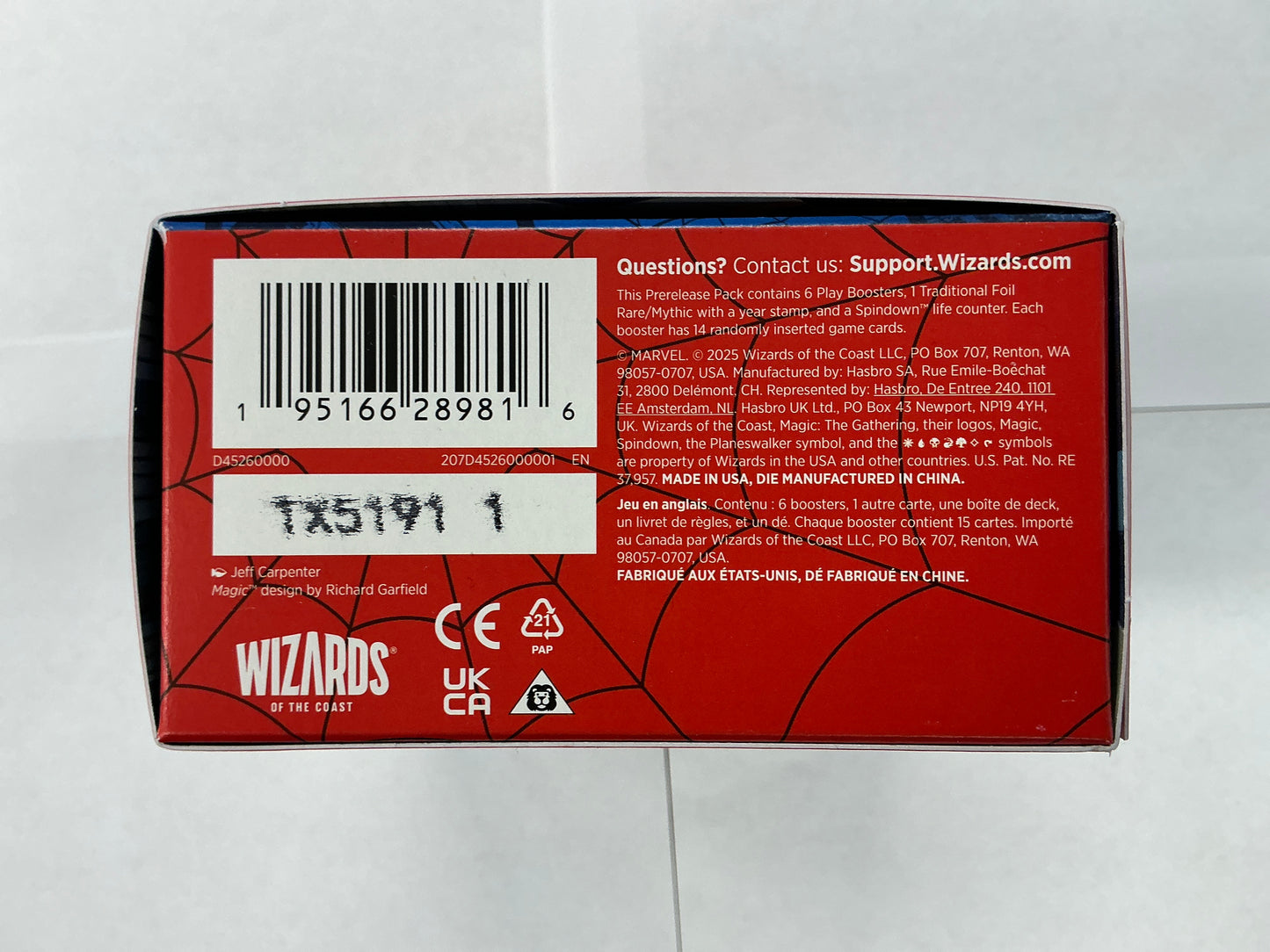 Spider-Man Prerelease box, Magic the Gathering
