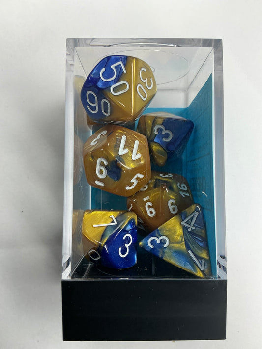 Chessex Blue-Gold/white 7 dice