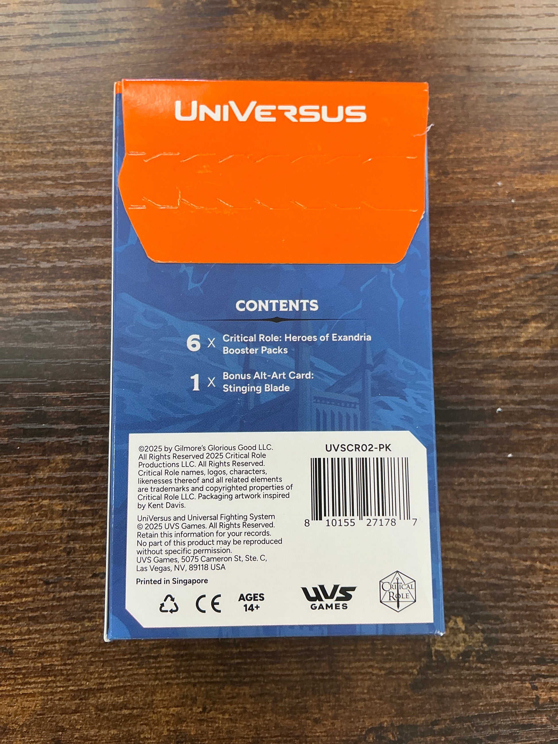Universus Critical Role Heroes of Exandria Prerelease Box Artemis Tavern Universus Critical Role Heroes of Exandria Prerelease Box Artemis Tavern